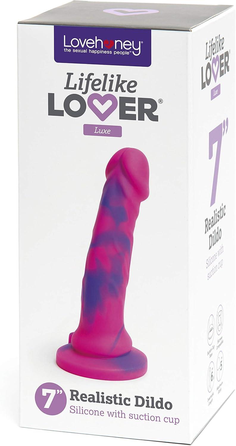 imageLovehoney Lifelike Lover Luxe Realistic Dildo 7 Inch Suction Cup Dildo for Women Multicoloured Smooth Silicone Harness Compatible Strap On Adult Sex Toy Waterproof PinkPink