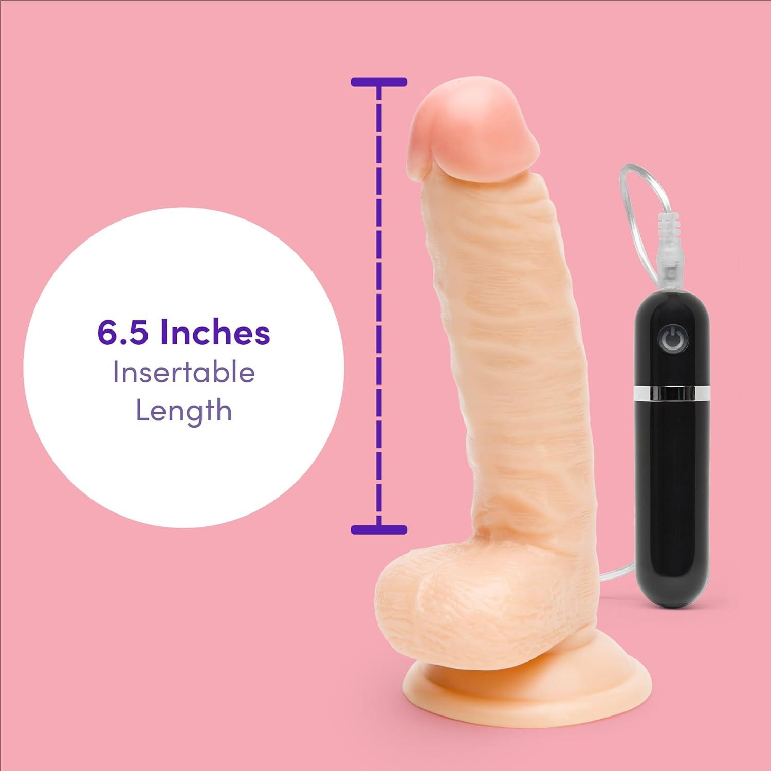 imageLovehoney Lifelike Lover Vibrating Dildo 8 Inch Realistic Dildo Suction Cup with Wired Remote Control Vibrator for Women 10 Vibration Functions Adult Sex Toy BlackFlesh Pink