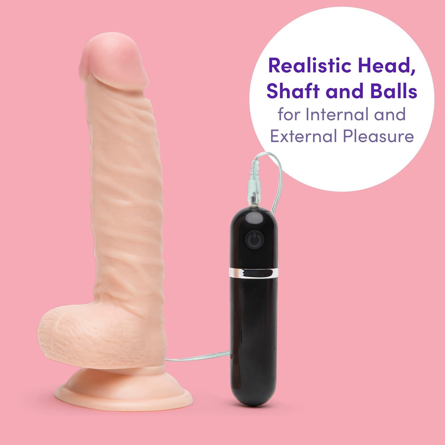 imageLovehoney Lifelike Lover Vibrating Dildo 8 Inch Realistic Dildo Suction Cup with Wired Remote Control Vibrator for Women 10 Vibration Functions Adult Sex Toy BlackFlesh Pink