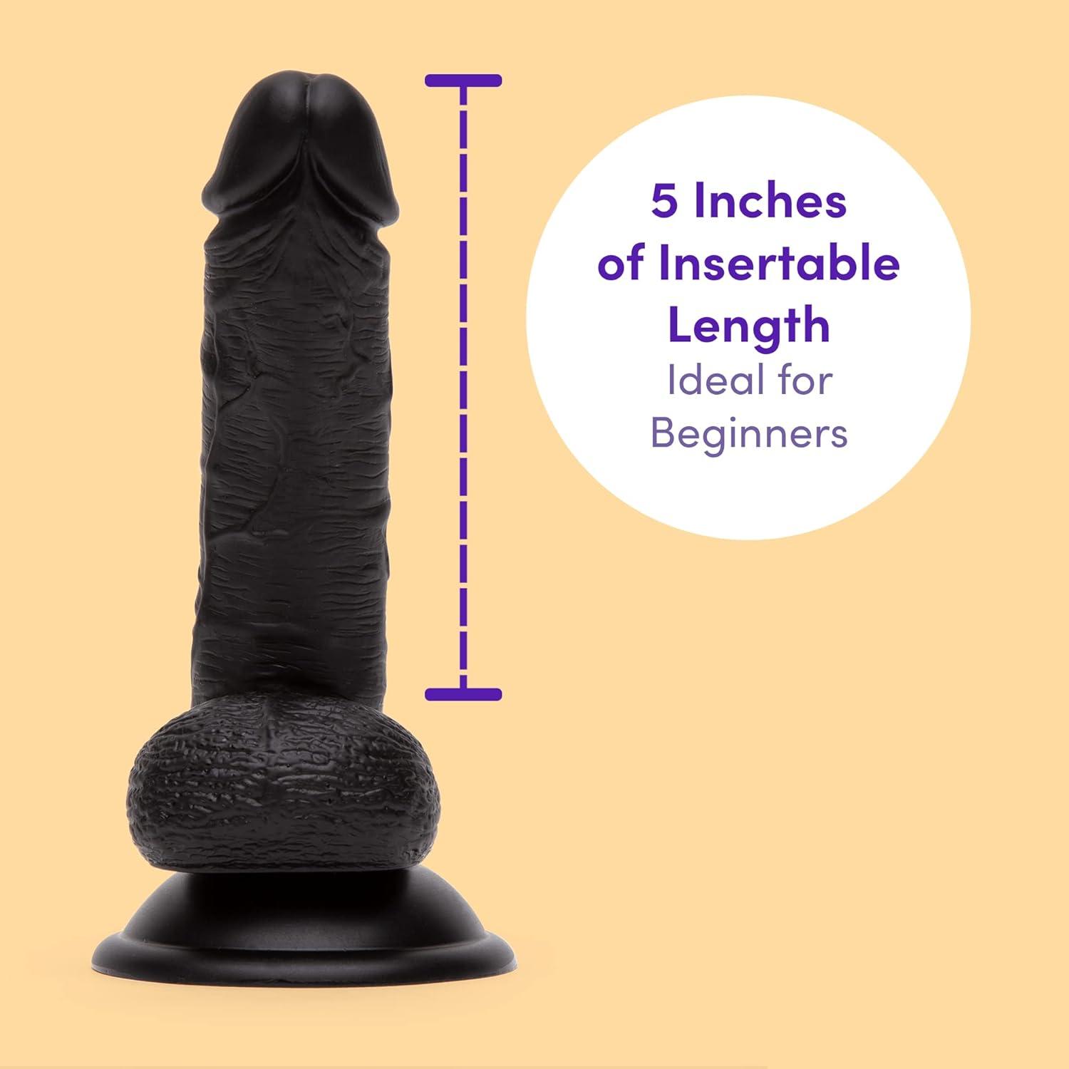 imageLovehoney Lifelike Realistic Dildo Adult Toys for Women 5 inch Suction Cup Dildo with Flexible Shaft amp G Spot Stimulation Harness Compatible Strap On for Pegging Play Couples Sex Toys BlackBlack