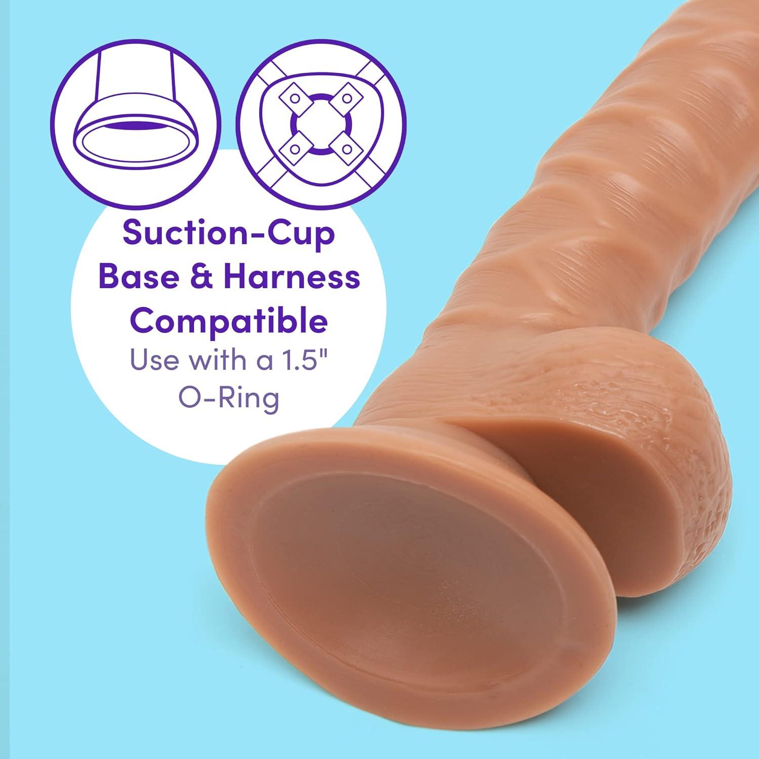 imageLovehoney Lifelike Realistic Dildo Adult Toys for Women amp Men 8 inch Suction Cup Dildo for Anal Play amp G Spot Stimulation Harness Compatible Strap On for Pegging Play Couples Sex Toys BlackFlesh Tan