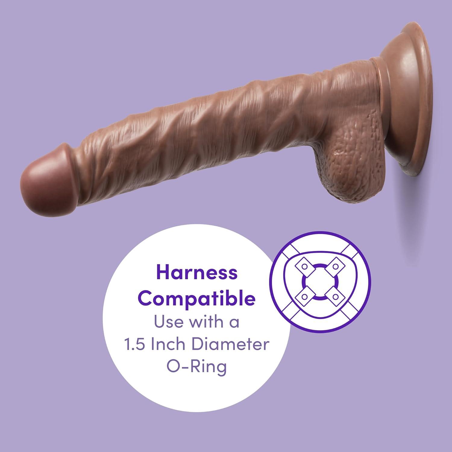 imageLovehoney Lifelike Realistic Dildo Adult Toys for Women amp Men 8 inch Suction Cup Dildo for Anal Play amp G Spot Stimulation Harness Compatible Strap On for Pegging Play Couples Sex Toys BlackFlesh Brown