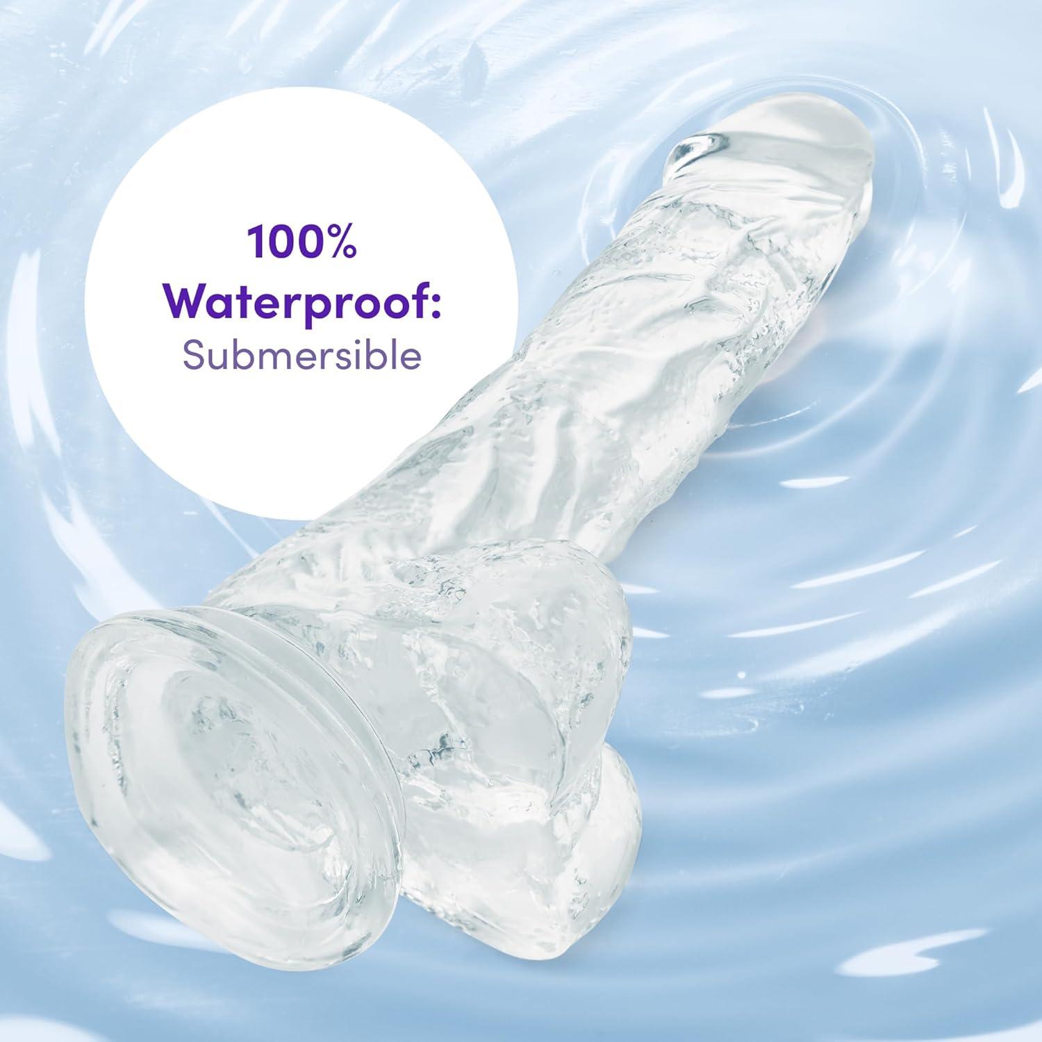 imageLovehoney Realistic Dildo 7 Inch with Suction Cup Firm GSpot and Anal Dildo with Balls Adult Sex Toy for Men Women amp Couples Harness Compatible Strap On Waterproof Clear