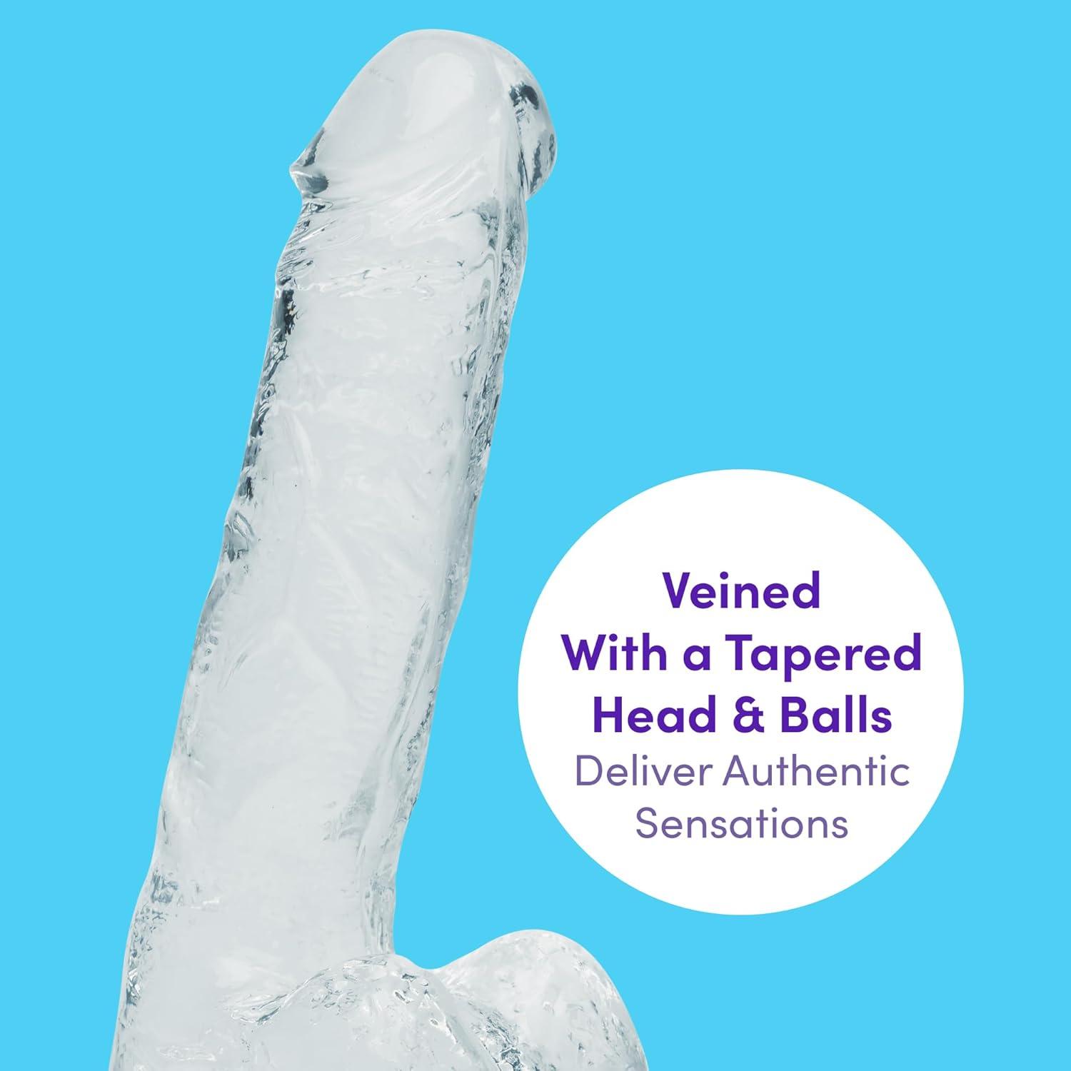 imageLovehoney Realistic Dildo 7 Inch with Suction Cup Firm GSpot and Anal Dildo with Balls Adult Sex Toy for Men Women amp Couples Harness Compatible Strap On Waterproof Clear