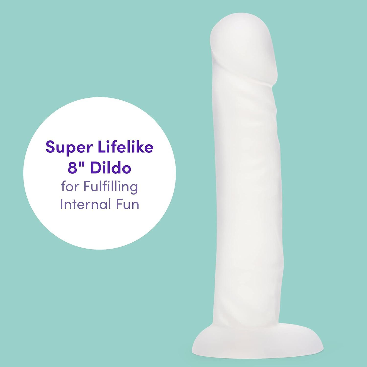 imageLovehoney Realistic Dildo 7 Inch with Suction Cup Girthy Dildo for Women Thick Firm but Flexible Harness Compatible Strap On Adult Sex Toy Waterproof ClearClear