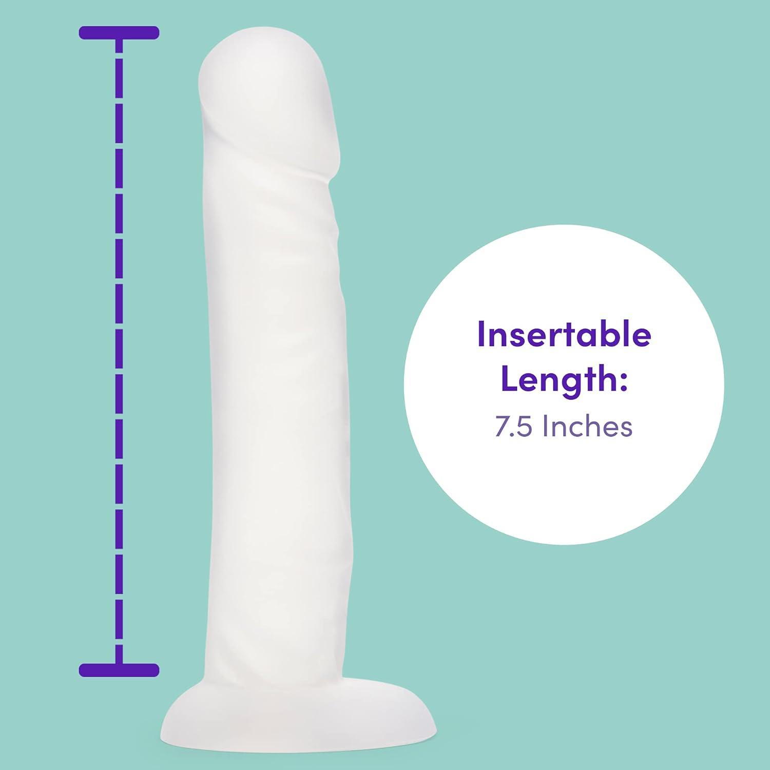 imageLovehoney Realistic Dildo 7 Inch with Suction Cup Girthy Dildo for Women Thick Firm but Flexible Harness Compatible Strap On Adult Sex Toy Waterproof ClearClear