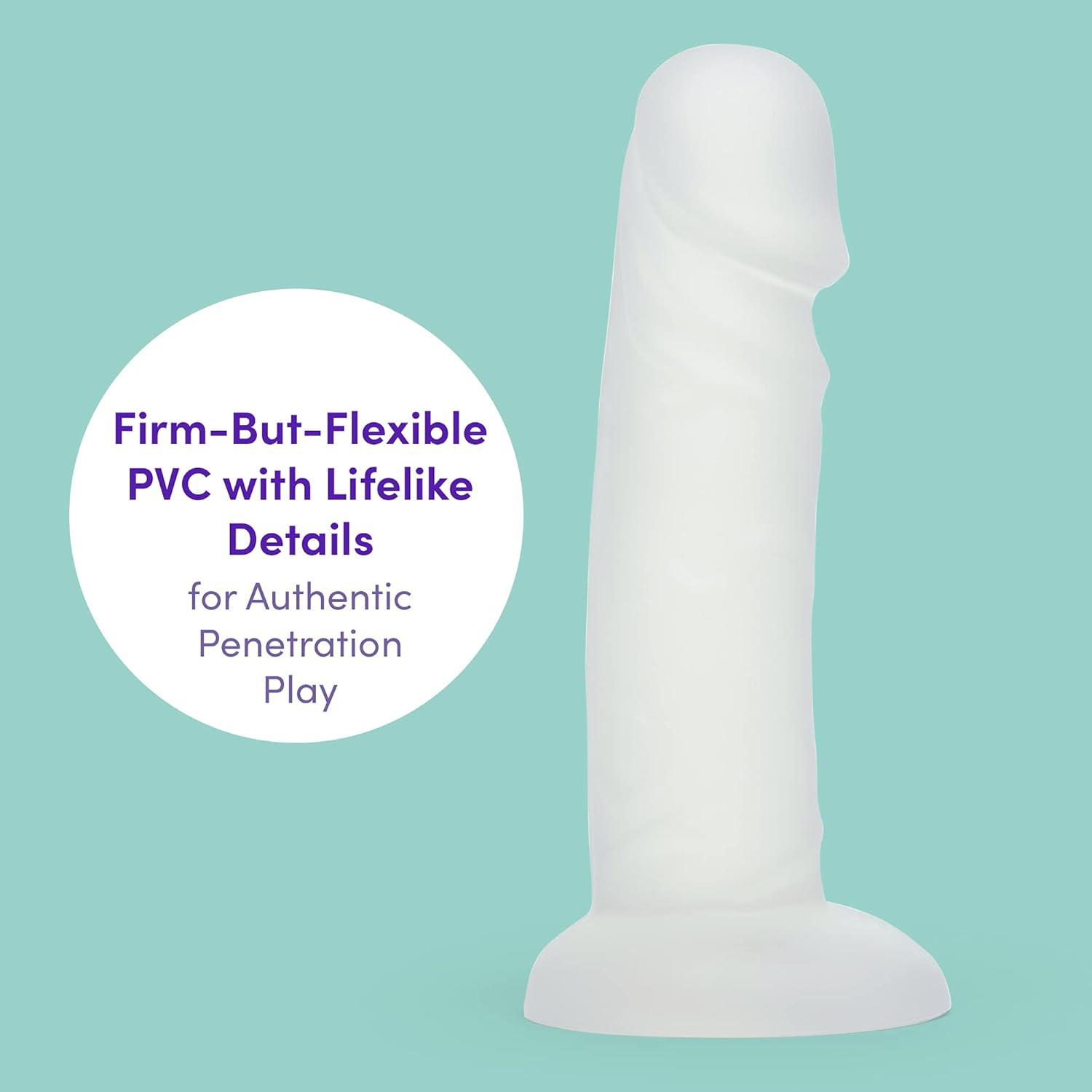 imageLovehoney Realistic Dildo 7 Inch with Suction Cup Girthy Dildo for Women Thick Firm but Flexible Harness Compatible Strap On Adult Sex Toy Waterproof ClearClear