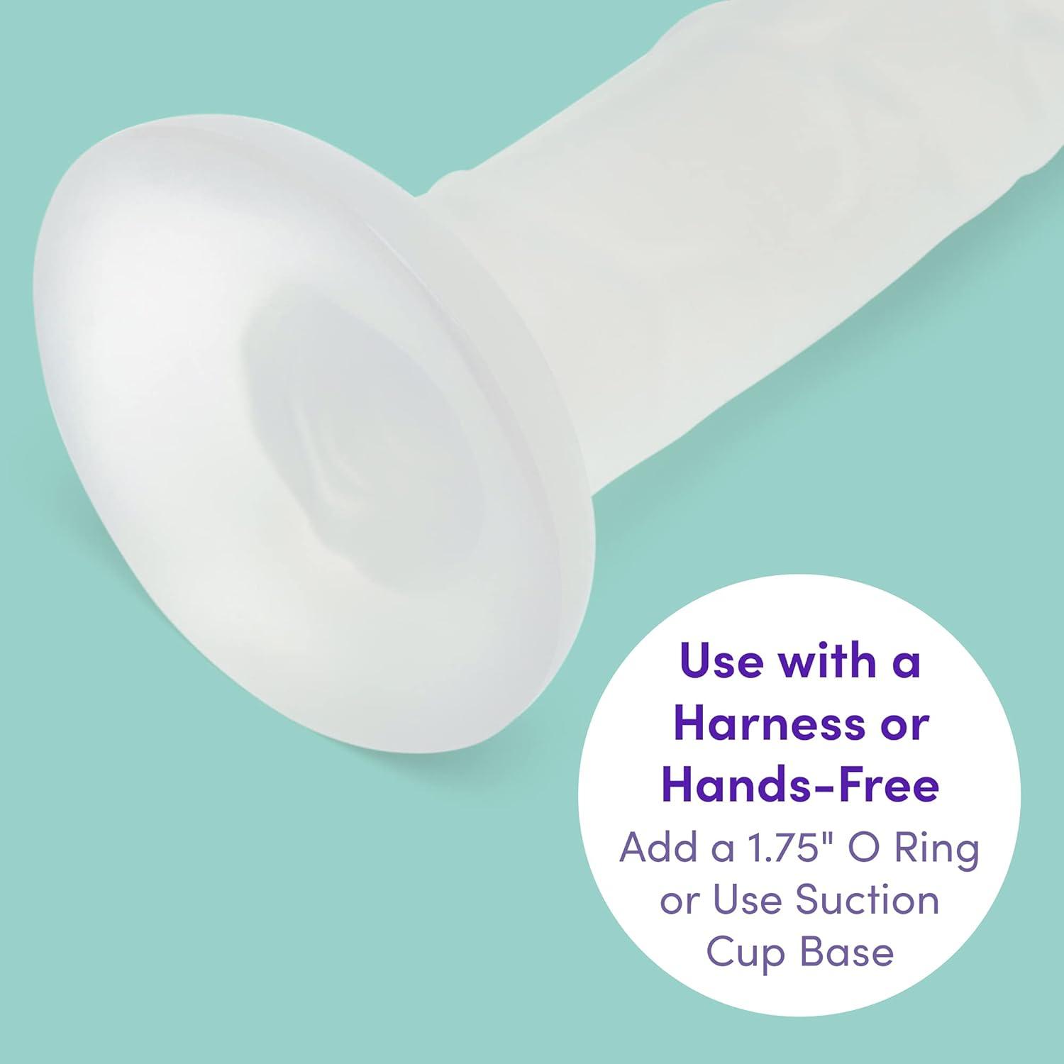 imageLovehoney Realistic Dildo 7 Inch with Suction Cup Girthy Dildo for Women Thick Firm but Flexible Harness Compatible Strap On Adult Sex Toy Waterproof ClearClear