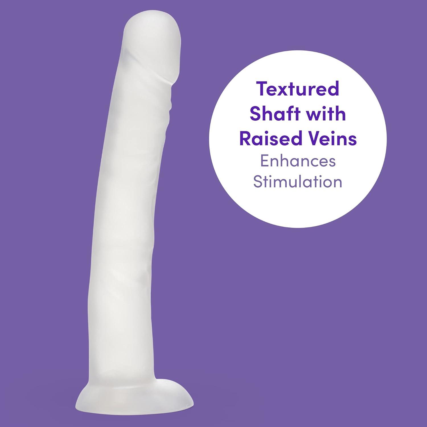 imageLovehoney Realistic Dildo 7 Inch with Suction Cup Girthy Dildo for Women Thick Firm but Flexible Harness Compatible Strap On Adult Sex Toy Waterproof ClearClear