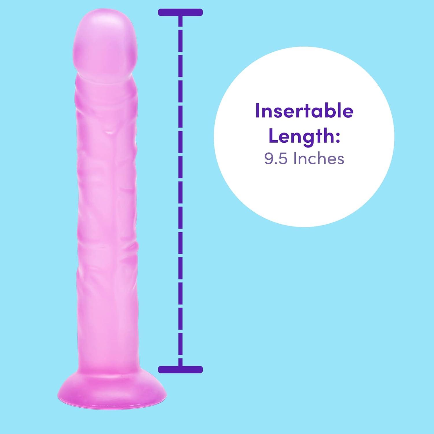 imageLovehoney Realistic Dildo 7 Inch with Suction Cup Girthy Dildo for Women Thick Firm but Flexible Harness Compatible Strap On Adult Sex Toy Waterproof ClearPurple