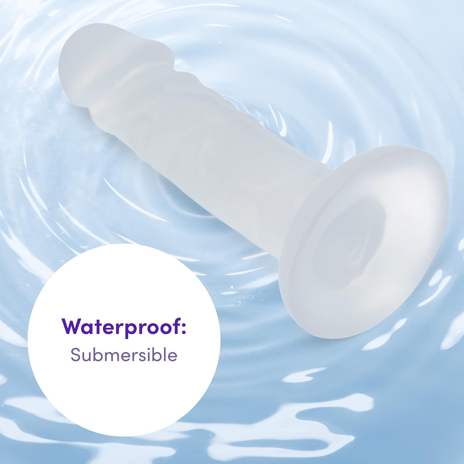 imageLovehoney Realistic Dildo 7 Inch with Suction Cup Girthy Dildo for Women Thick Firm but Flexible Harness Compatible Strap On Adult Sex Toy Waterproof ClearClear