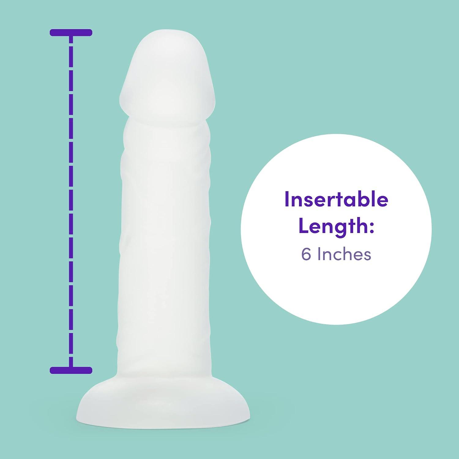 imageLovehoney Realistic Dildo 7 Inch with Suction Cup Girthy Dildo for Women Thick Firm but Flexible Harness Compatible Strap On Adult Sex Toy Waterproof ClearClear