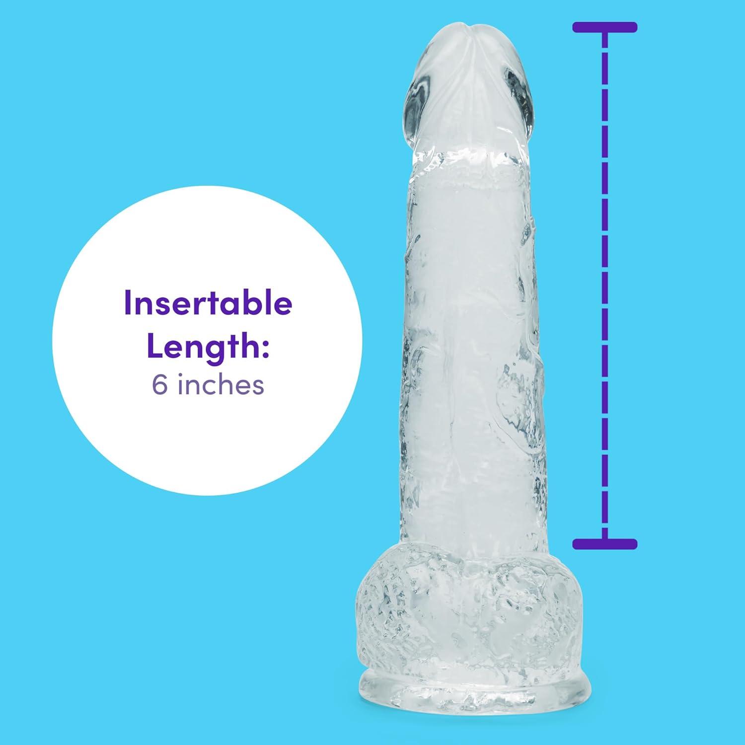 imageLovehoney Realistic Dildo 8 Inch with Suction Cup Firm GSpot and Anal Dildo with Balls Adult Sex Toy for Men Women amp Couples Harness Compatible Strap On Waterproof Clear