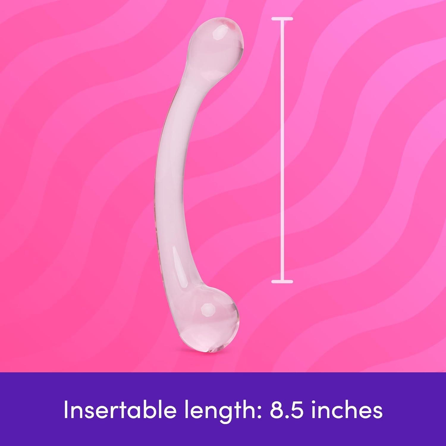 imageLovehoney Sensual Glass Dildo 7 inch Large Beaded Dildo Couples Sex Tool Long Anal Toy for Temperature Play Curved Penis G Spot amp Prostate Massager Adult Sex Toys for Women amp Men ClearDoubleEnded