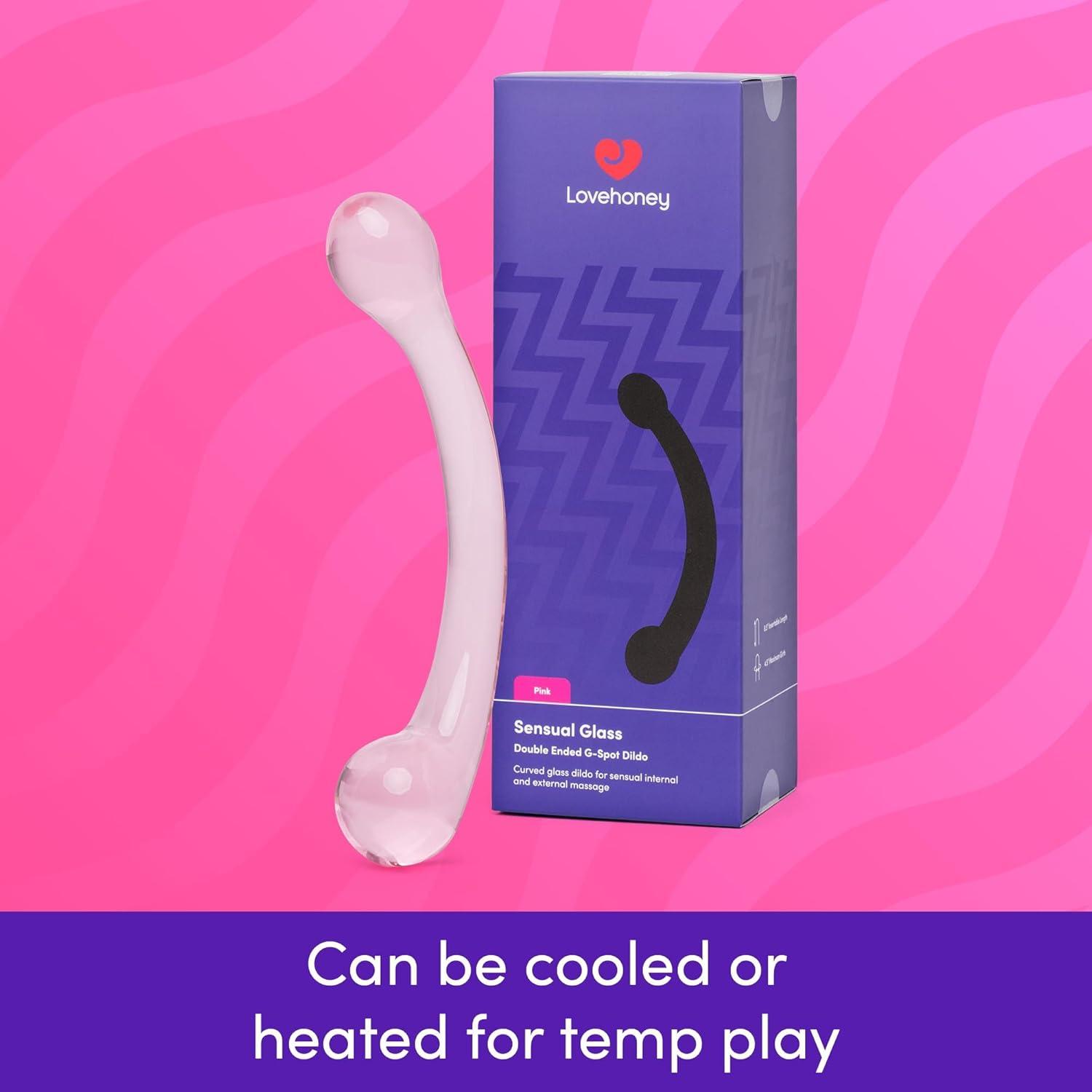 imageLovehoney Sensual Glass Dildo 7 inch Large Beaded Dildo Couples Sex Tool Long Anal Toy for Temperature Play Curved Penis G Spot amp Prostate Massager Adult Sex Toys for Women amp Men ClearDoubleEnded