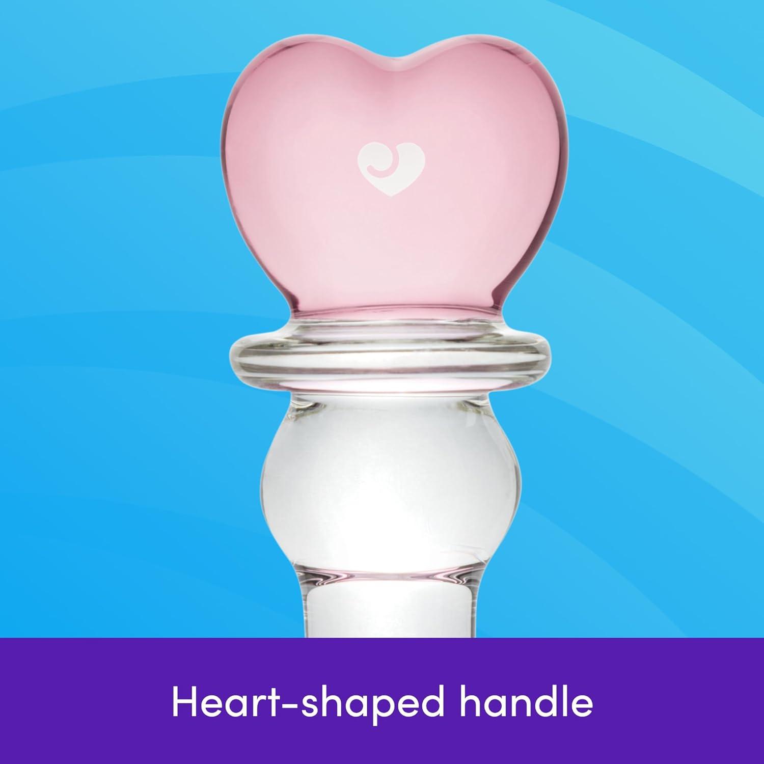 imageLovehoney Sensual Glass Dildo 7 inch Large Beaded Dildo Couples Sex Tool Long Anal Toy for Temperature Play Curved Penis G Spot amp Prostate Massager Adult Sex Toys for Women amp Men ClearWavy Heart