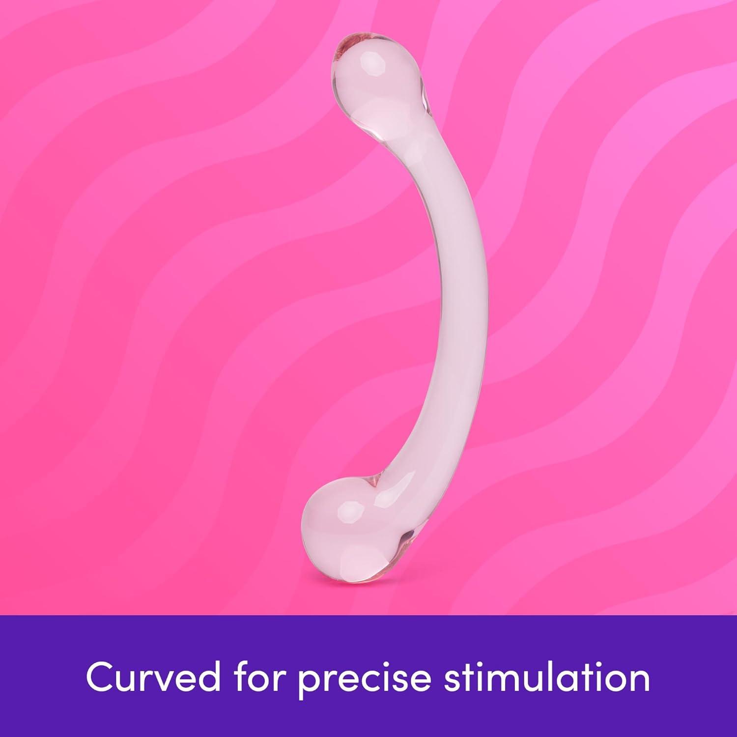 imageLovehoney Sensual Glass Dildo 7 inch Large Beaded Dildo Couples Sex Tool Long Anal Toy for Temperature Play Curved Penis G Spot amp Prostate Massager Adult Sex Toys for Women amp Men ClearDoubleEnded