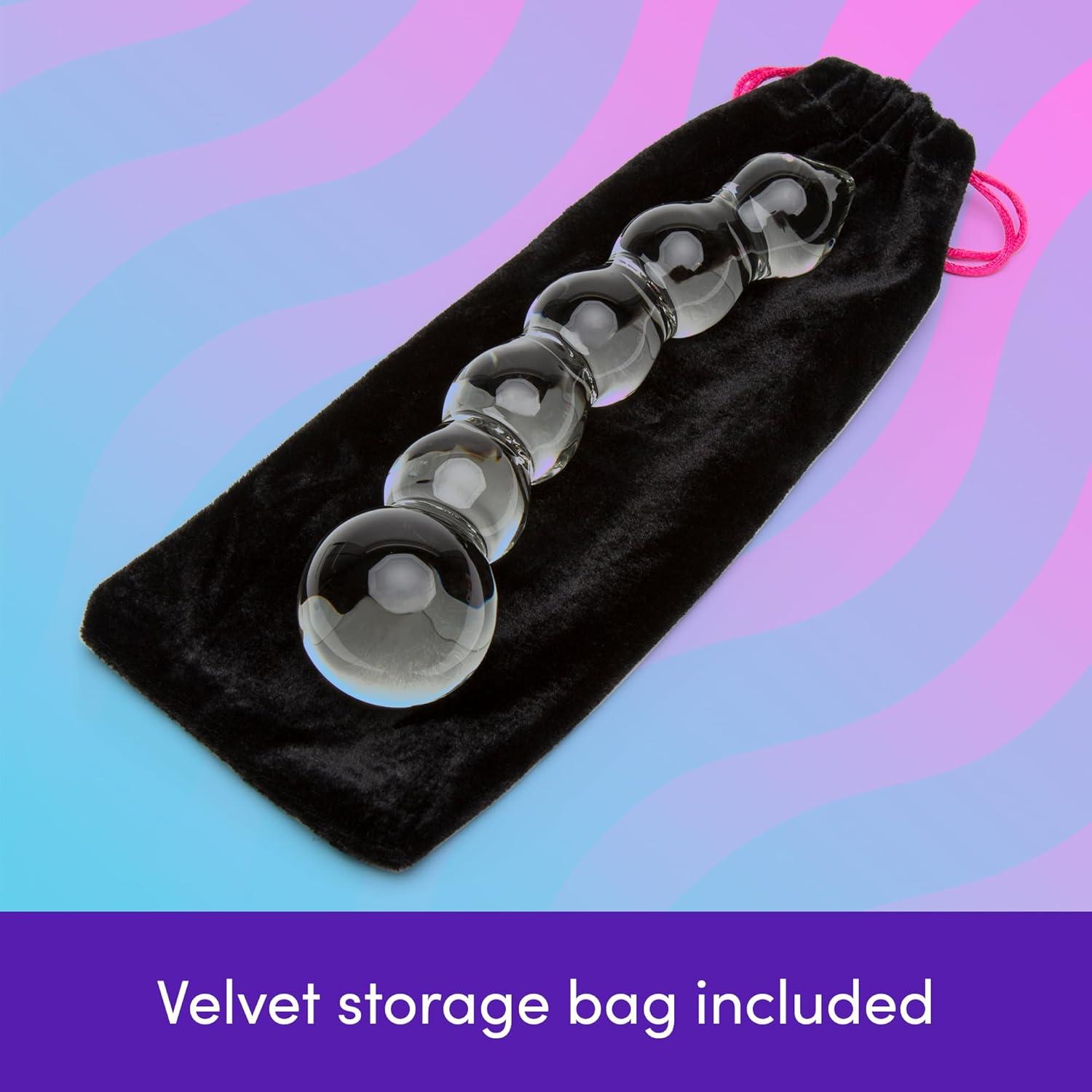 imageLovehoney Sensual Glass Dildo 7 inch Large Beaded Dildo Couples Sex Tool Long Anal Toy for Temperature Play Curved Penis G Spot amp Prostate Massager Adult Sex Toys for Women amp Men ClearBeaded
