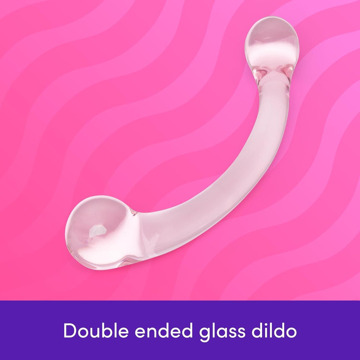 imageLovehoney Sensual Glass Dildo 7 inch Large Beaded Dildo Couples Sex Tool Long Anal Toy for Temperature Play Curved Penis G Spot amp Prostate Massager Adult Sex Toys for Women amp Men ClearDoubleEnded