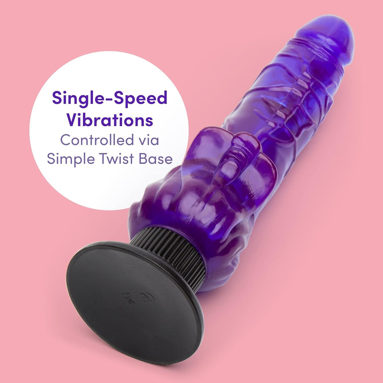 imageLovehoney Triple Tickler Vibrating Dildo 55 Inch Realistic Dildo Twist Base with Suction Cup Curved GSpot Vibrator for Women Adult Sex Toy Waterproof Purple