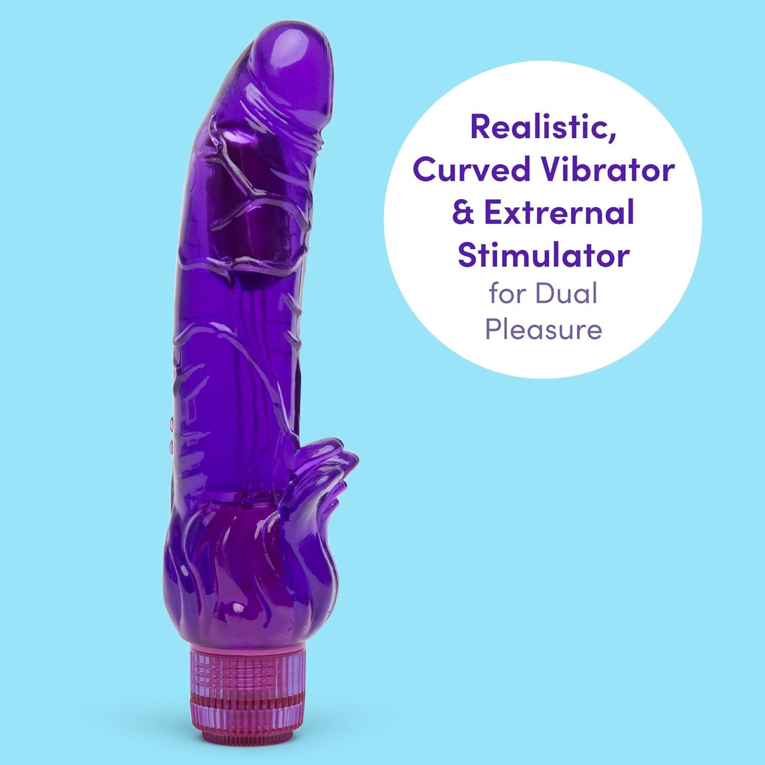 imageLovehoney Triple Tickler Vibrating Dildo 9 Inch Realistic Dildo GSpot Vibrator for Women and Clitoral Stimulator Twist Base Multispeed Vibrator Adult Sex Toy Waterproof PurplePurple
