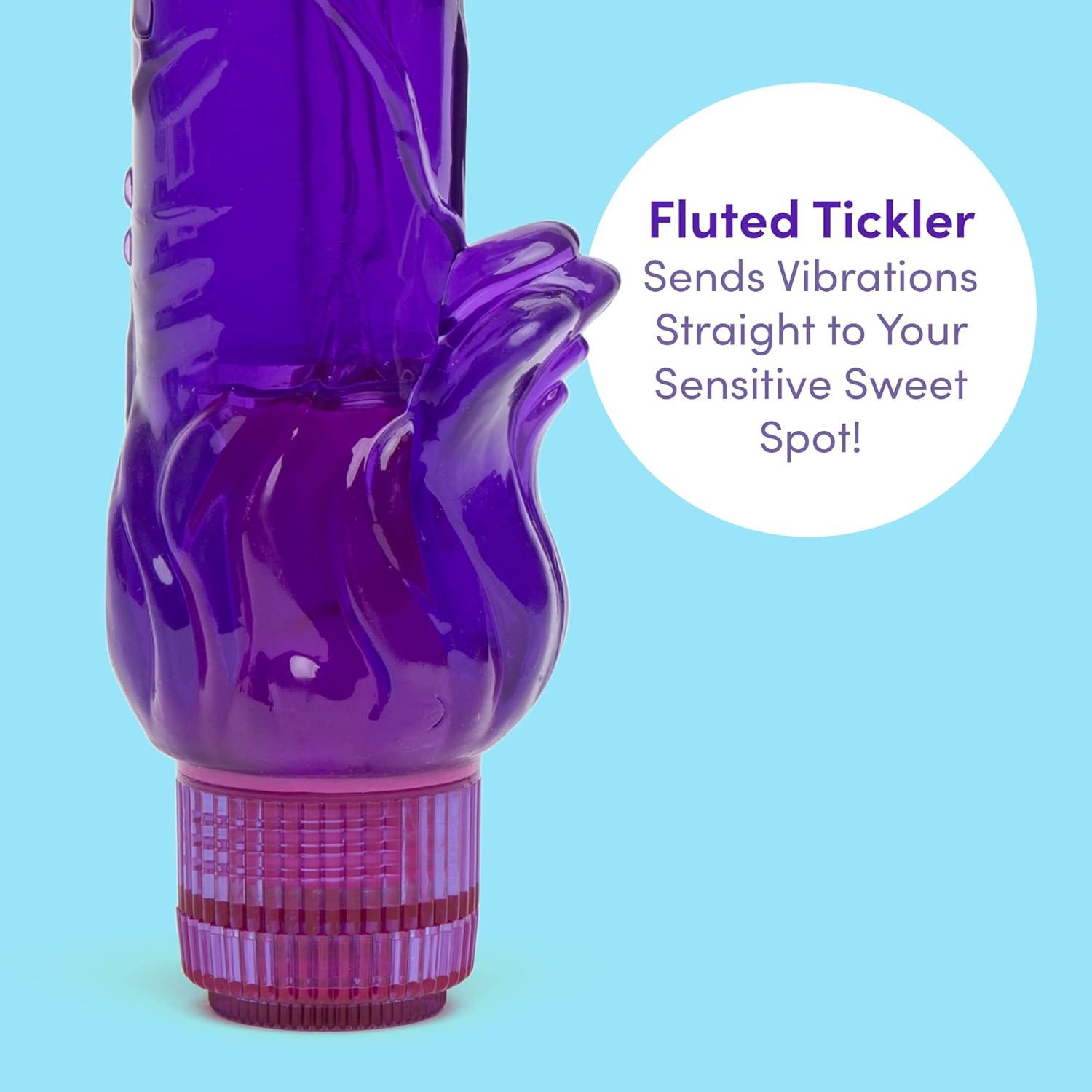 imageLovehoney Triple Tickler Vibrating Dildo 9 Inch Realistic Dildo GSpot Vibrator for Women and Clitoral Stimulator Twist Base Multispeed Vibrator Adult Sex Toy Waterproof PurplePurple