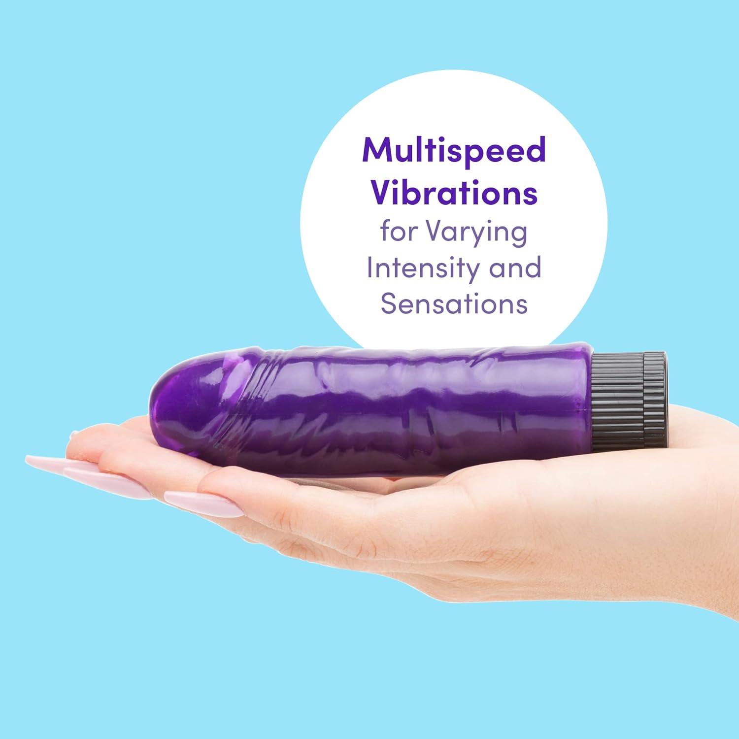 imageLovehoney Vibrating Dildo 5 Inch Realistic Dildo Firm Multispeed Vibrator for Women Beginner Friendly amp Small Twist Base Multispeed Vibrator Adult Sex Toy Purple