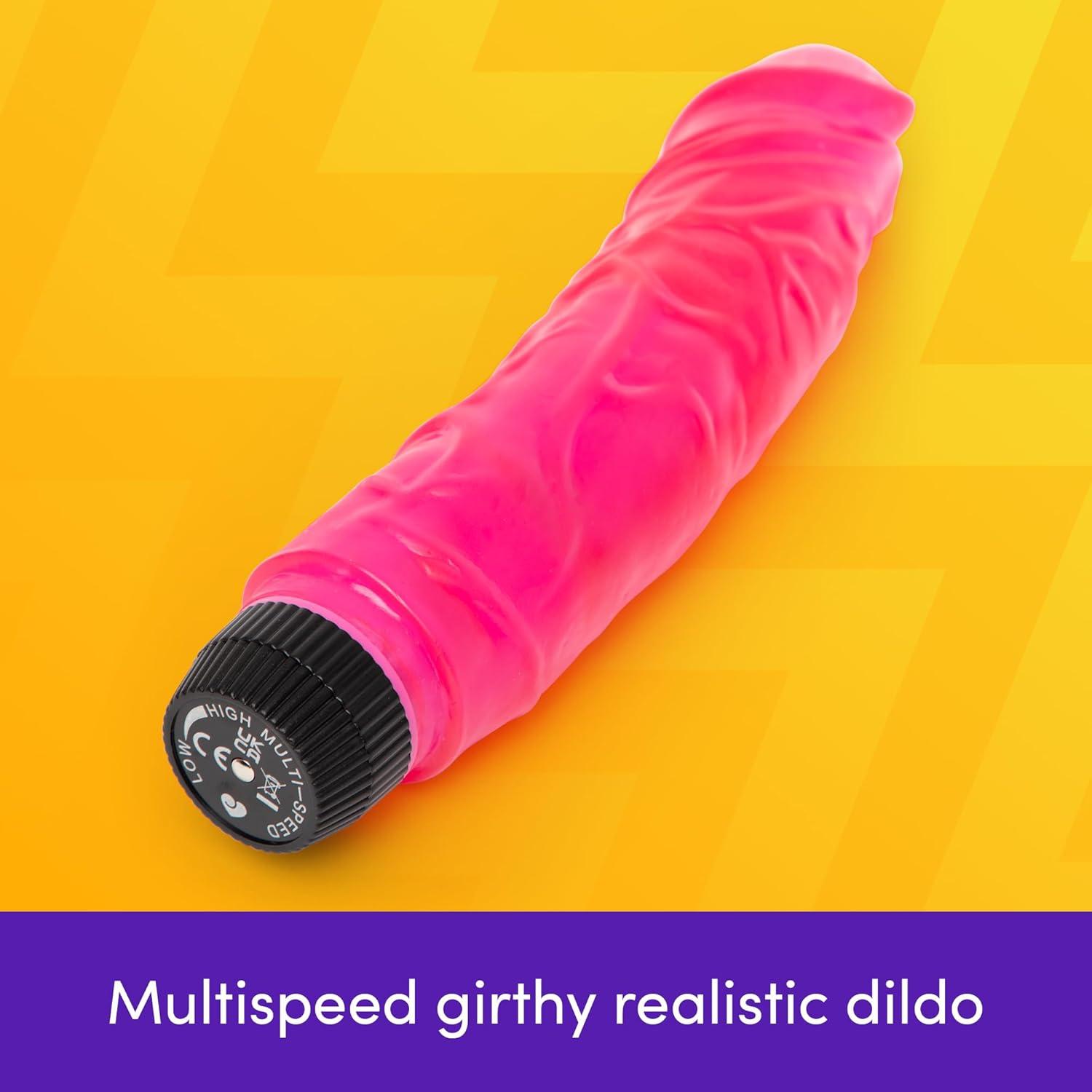 imageLovehoney Vibrating Dildo 8 Inch Realistic Dildos Multispeed Sex Toy for Women and Couples Pink Waterproof