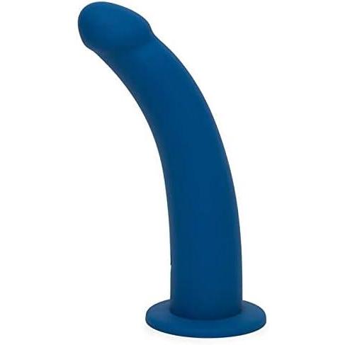 imageLovehoney Curved Dildo  9 Inch with Suction Cup  Flexible Anal Dildo for Men and Women  Harness Compatible Strap On  Smooth Silicone Adult Sex Toy  Waterproof  Dark BlueDark Blue
