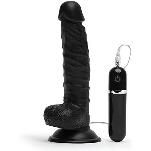 imageLovehoney Lifelike Lover Vibrating Dildo 8 Inch Realistic Dildo Suction Cup with Wired Remote Control Vibrator for Women 10 Vibration Functions Adult Sex Toy BlackBlack