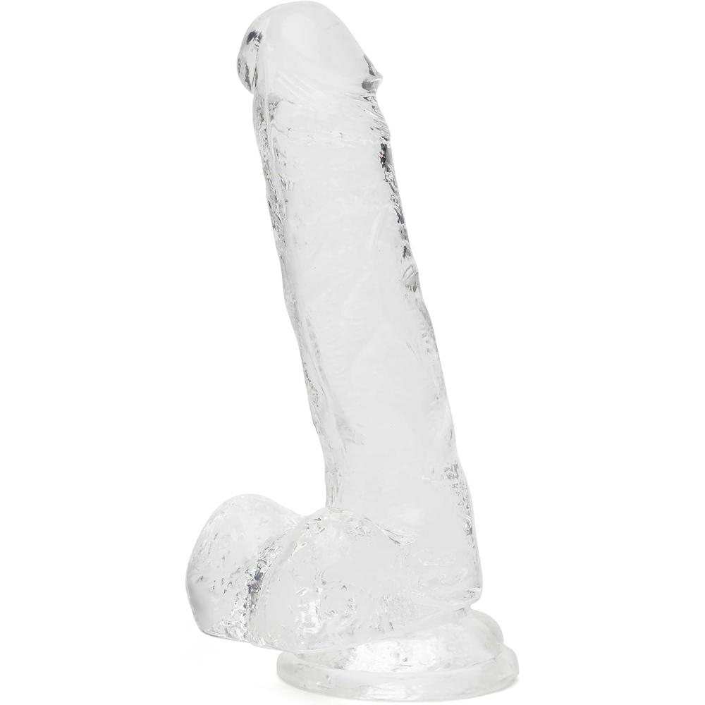 imageLovehoney Realistic Dildo 7 Inch with Suction Cup Firm GSpot and Anal Dildo with Balls Adult Sex Toy for Men Women amp Couples Harness Compatible Strap On Waterproof Clear