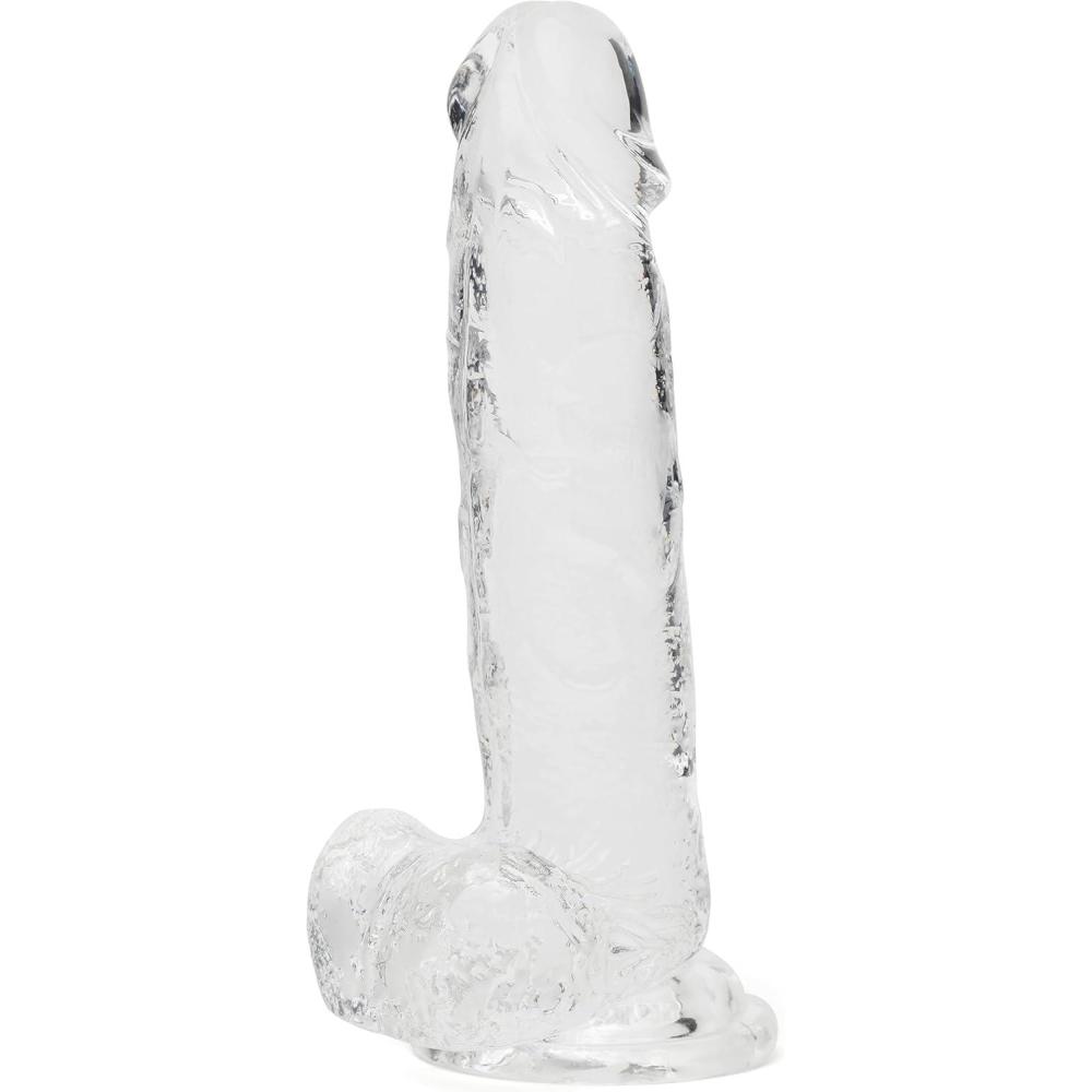 imageLovehoney Realistic Dildo 8 Inch with Suction Cup Firm GSpot and Anal Dildo with Balls Adult Sex Toy for Men Women amp Couples Harness Compatible Strap On Waterproof Clear