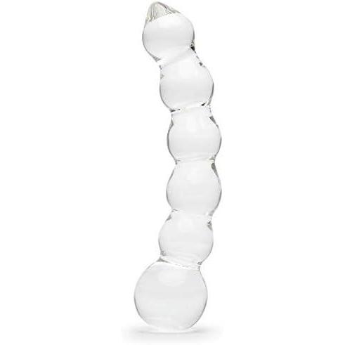 imageLovehoney Sensual Glass Dildo 7 inch Large Beaded Dildo Couples Sex Tool Long Anal Toy for Temperature Play Curved Penis G Spot amp Prostate Massager Adult Sex Toys for Women amp Men ClearBeaded