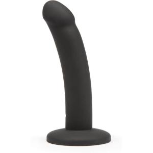 Lovehoney Curved Dildo – 9 Inch with Suction Cup – Flexible Anal Dildo for Men and Women – Harness Compatible Strap On – Smooth Silicone Adult Sex Toy – Waterproof – Dark Blue(Black)