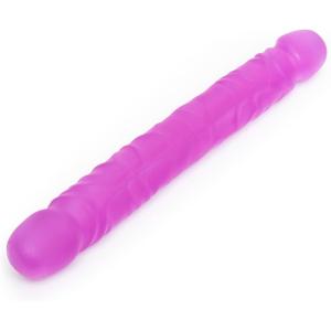 Lovehoney Double Ended Dildo | 12 inch Large Realistic Dildo | Long Dong Flexible Anal Toy for Men | Thick Double Sided Penis G Spot Massager Adult Sex Toys for Women, Couples & Lesbians | Purple