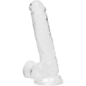 Lovehoney Realistic Dildo – 7 Inch with Suction Cup – Firm G-Spot and Anal Dildo with Balls – Adult Sex Toy for Men, Women & Couples – Harness Compatible Strap On – Waterproof – Clear