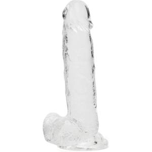 Lovehoney Realistic Dildo – 8 Inch with Suction Cup – Firm G-Spot and Anal Dildo with Balls – Adult Sex Toy for Men, Women & Couples – Harness Compatible Strap On – Waterproof – Clear
