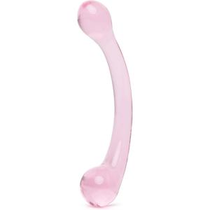 Lovehoney Sensual Glass Dildo | 7 inch Large Beaded Dildo Couples Sex Tool | Long Anal Toy for Temperature Play | Curved Penis G Spot & Prostate Massager Adult Sex Toys for Women & Men | Clear(Double-Ended)