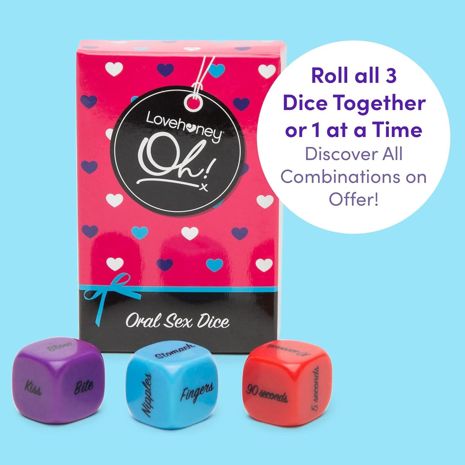 imageLovehoney Oh Dice Toy for Couples Plastic Small amp Travel Friendly Pack of 3