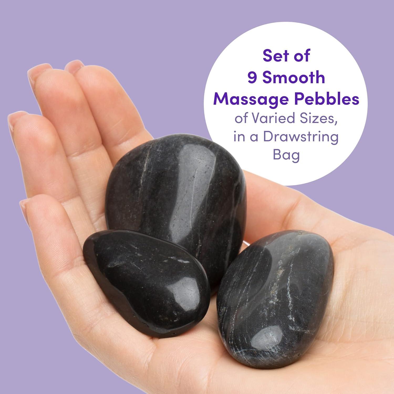imageLovehoney Oh Hot Massage Rocks with Drawstring Bag Pebbles of Varied Sizes Pack of 9