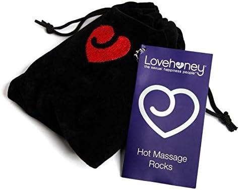 imageLovehoney Oh Hot Massage Rocks with Drawstring Bag Pebbles of Varied Sizes Pack of 9