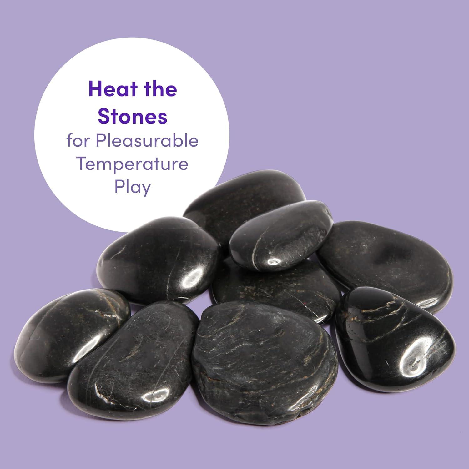 imageLovehoney Oh Hot Massage Rocks with Drawstring Bag Pebbles of Varied Sizes Pack of 9