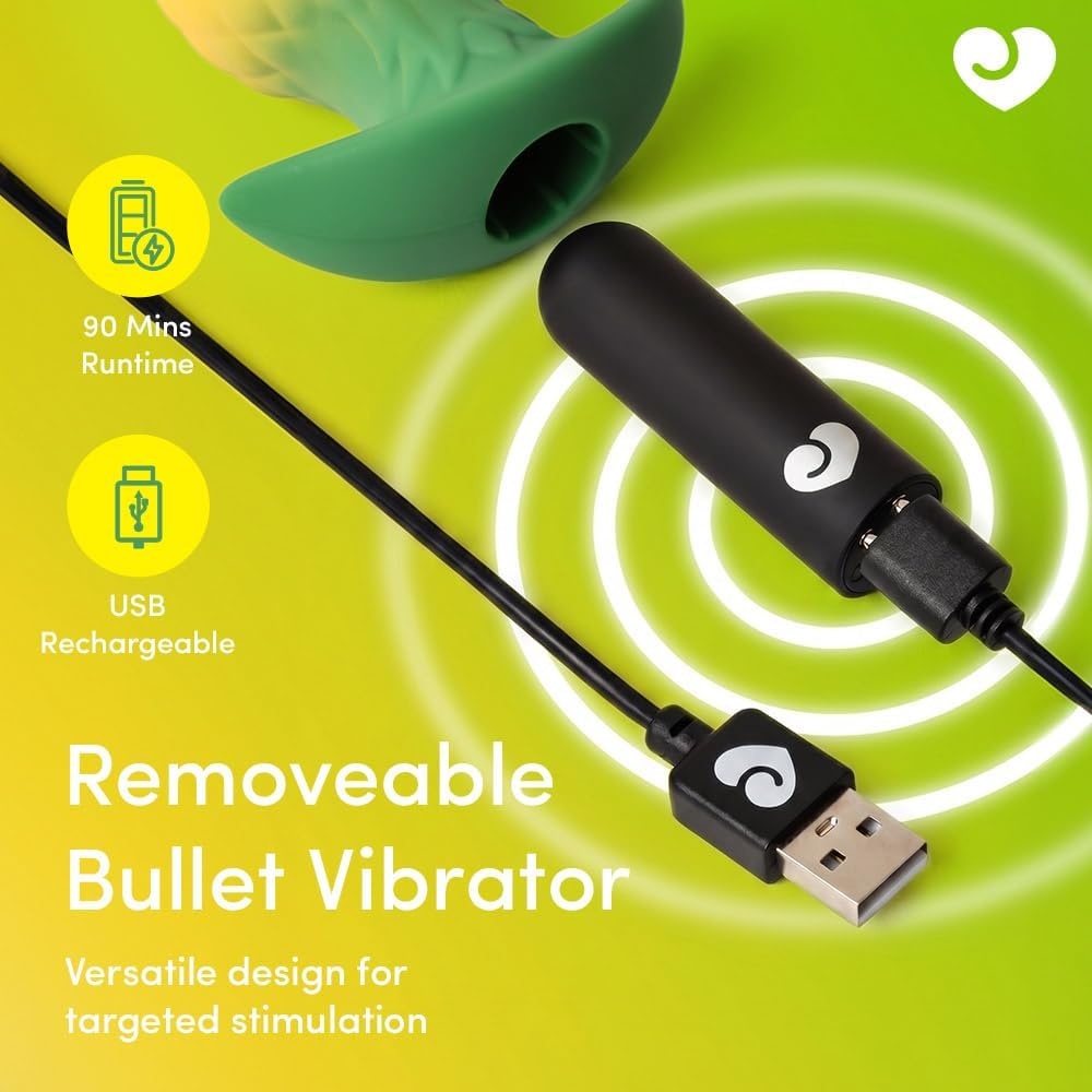 imageLovehoney Pineapple Vibrating Butt Plug Sex Toys for Men amp Women Silicone 25 Inch Anal Plug 10 Powerful Mode Removeable Bullet Vibrator Rechargeable Anal Vibrator Novelty Couples Adult Toys