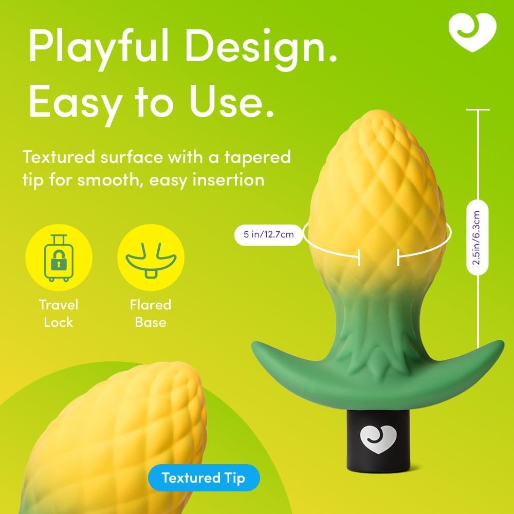 imageLovehoney Pineapple Vibrating Butt Plug Sex Toys for Men amp Women Silicone 25 Inch Anal Plug 10 Powerful Mode Removeable Bullet Vibrator Rechargeable Anal Vibrator Novelty Couples Adult Toys