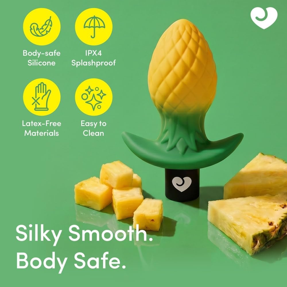 imageLovehoney Pineapple Vibrating Butt Plug Sex Toys for Men amp Women Silicone 25 Inch Anal Plug 10 Powerful Mode Removeable Bullet Vibrator Rechargeable Anal Vibrator Novelty Couples Adult Toys