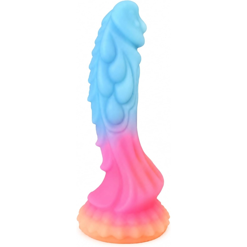 image:imageLovehoney Glow in the Dark Fantasy Dildo Adult Sex Toy  Thick Textured Silicone Monster Dildo with Strong Suction Cup  7 Inch GSpot amp Anal Toy for Women Men amp Couples Play