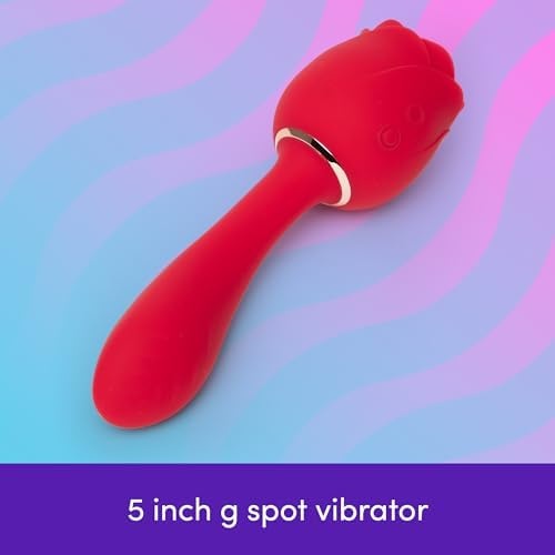 image:imageLovehoney Floral Fantasy Dual Stimulation Rose Toy Pleasure Air Clitoris Sucker amp G Spot Vibrator and Fresh Sex Toy Cleaner Spray 85 fl oz Couples Sex Toys Bundle