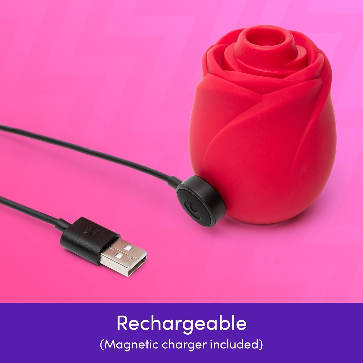 image:imageLovehoney Rose Clitoral Sucking Toy Rose Suction Vibrator with 6 Suction Speeds amp 4 Patterns Waterproof Rechargeable Clit Sucker for Women Air Pulse Clitoral Stimulator Adult Sex Toy Gift Red